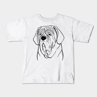 Neapolitan Mastiff (Black and White) Kids T-Shirt